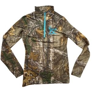 Bushmaster Camo Quarter Zip Pullover Shirt Women's Medium Realtree size M